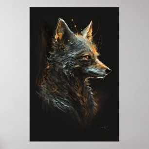 Wolf Portrait Animal Nature Wildlife Art Painting Poster