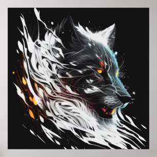 Wolf Portrait Animal Painting Wildlife Adventure Poster