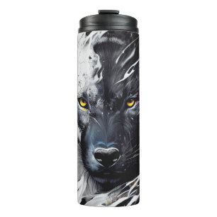 Wolf Portrait Animal Painting Wildlife Adventure Thermal Tumbler