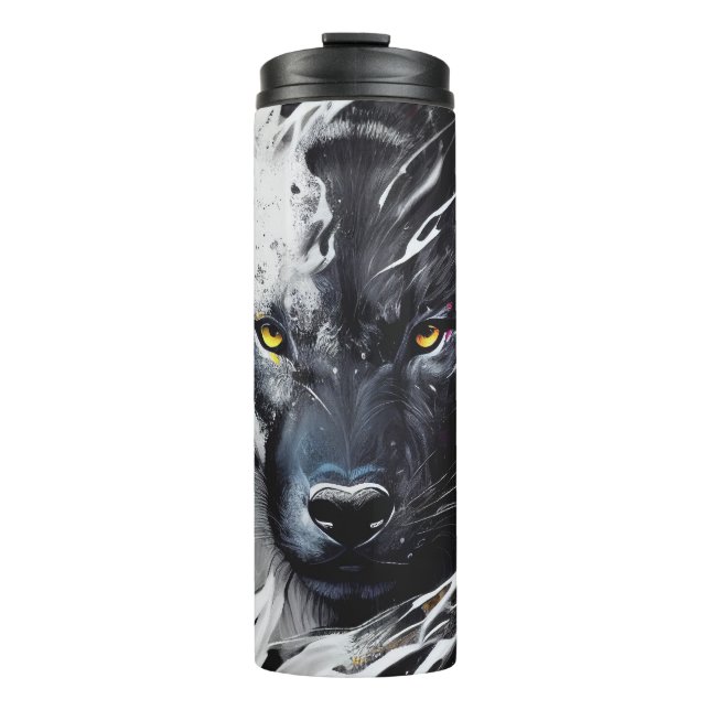 Wolf Portrait Animal Painting Wildlife Adventure Thermal Tumbler (Front)