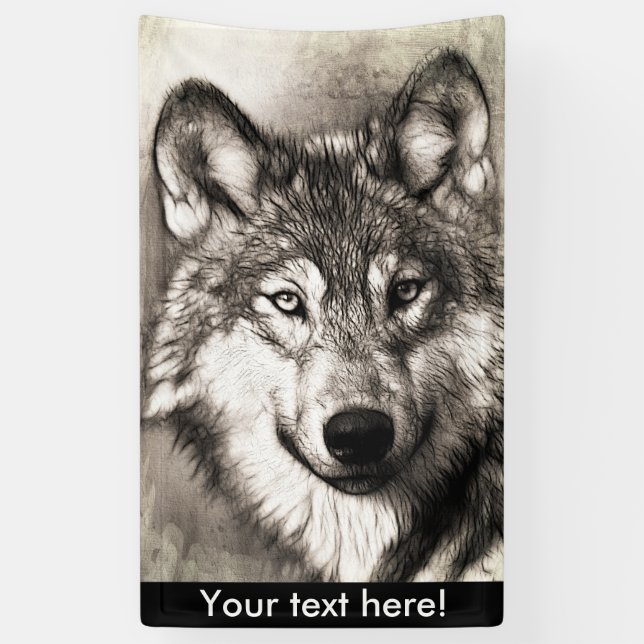 Wolf portrait banner (Vertical)