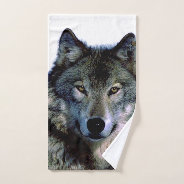 Wolf Portrait Hand Towel (Hand Towel)