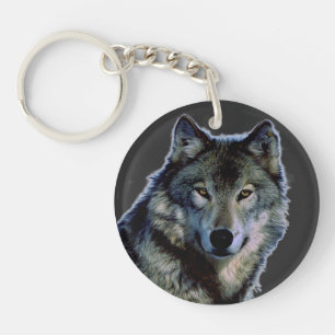 Wolf Portrait Key Ring
