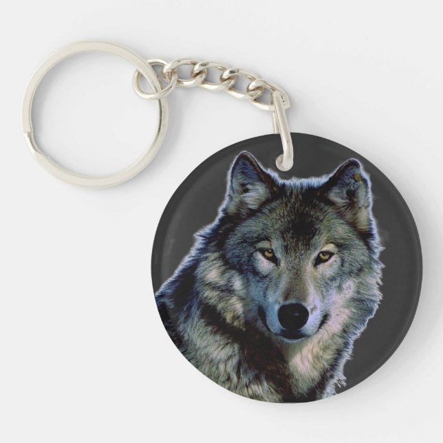 Wolf Portrait Key Ring (Front)