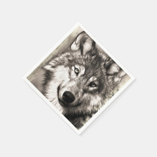Wolf portrait napkin
