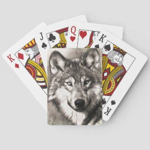 Wolf portrait playing cards