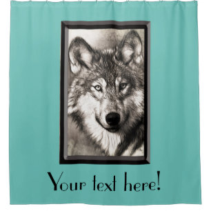 Wolf portrait shower curtain