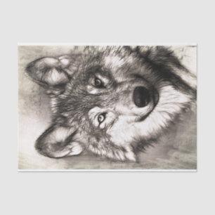 Wolf portrait tissue paper