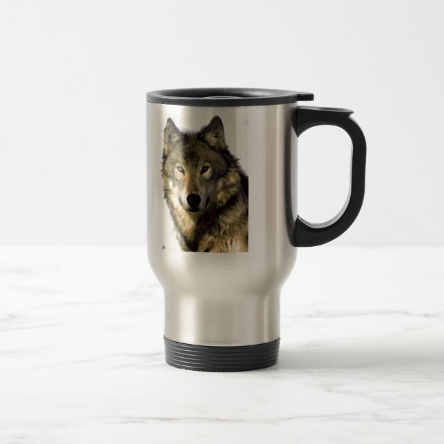 Wolf Portrait Travel Mug (Right)