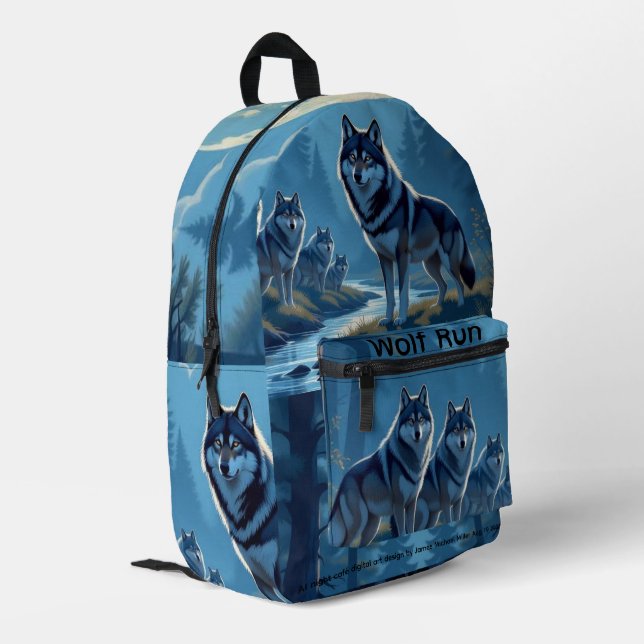 Wolf Print Cut Sew Bag (Back Corner Left)