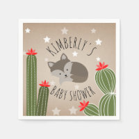 Wolf Pup Cactus Desert Stars Baby Shower