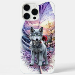 Wolf Pup & Feather iPhone 16 Pro Max Case