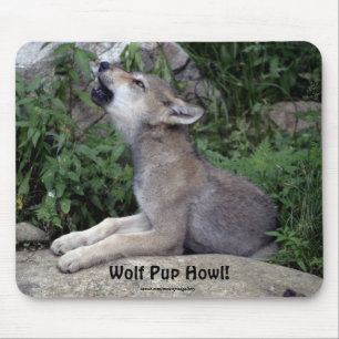 Wolf Pup Howl Animal Mousepad