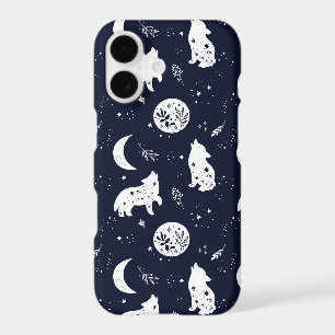 Wolf Pup Howling at the Moon iPhone case