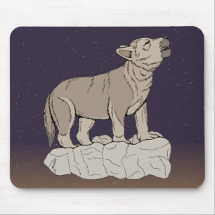 Wolf Pup Howling Mouse Mat