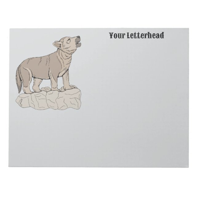 Wolf Pup Howling Notepad (Front)