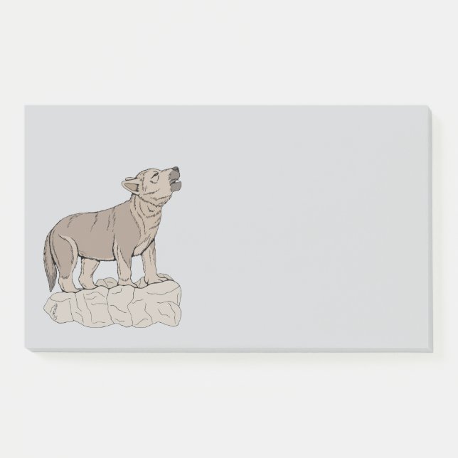 Wolf Pup Howling Post-it Notes (Front)