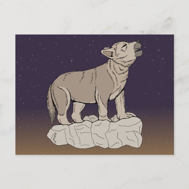 Wolf Pup Howling Postcard (Front)