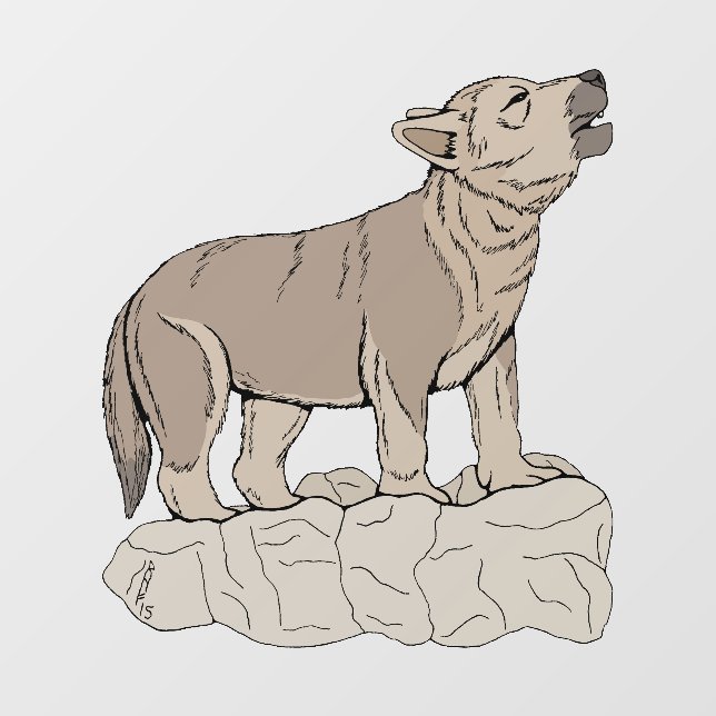Wolf Pup Howling Window Cling (Sheet)