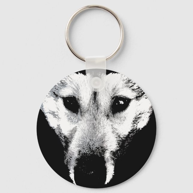 Wolf Pup  Keychain Wild Dog Keepsakes & Gifts (Front)