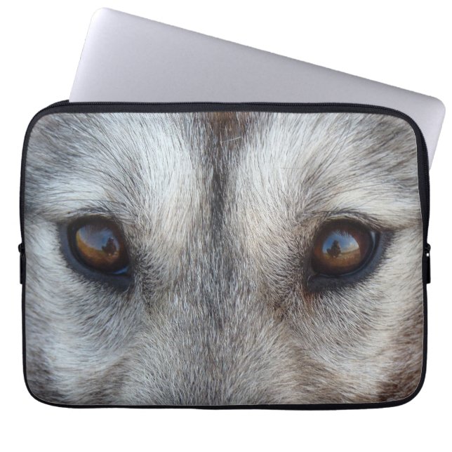 Wolf Pup Laptop Case Siberian Wolf Pup  Eyes Gifts (Front)