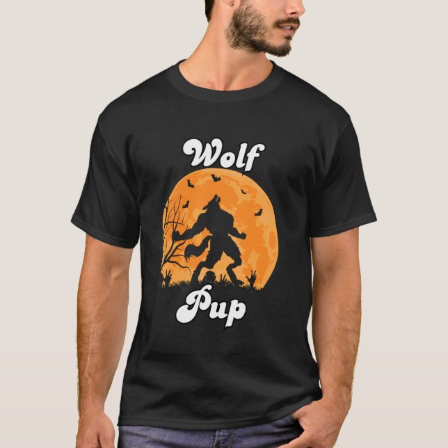 Wolf Pup Matching Tribe Wolves Moon Kids Baby Show T-Shirt (Front)