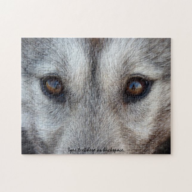 Wolf Pup Puzzle Personalized Wolf Eyes Gifts (Horizontal)