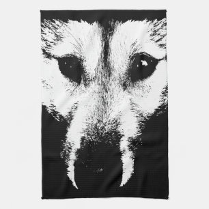 Wolf Pup Towel Wild Husky Dog Tea Towel
