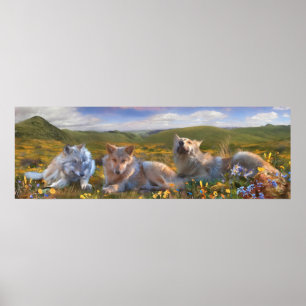 Wolf Puppies "SONG OF THREE FLOWERS" Poster