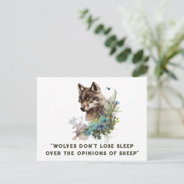 Wolf Quote Postcard (Standing Front)