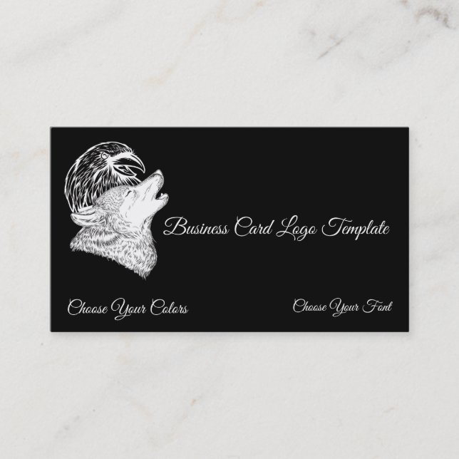Wolf &  Raven Logo Business Card (Front)