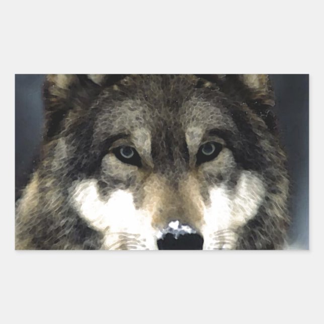 Wolf Rectangular Sticker (Front)