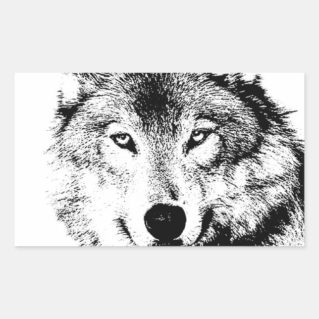 Wolf Rectangular Sticker (Front)