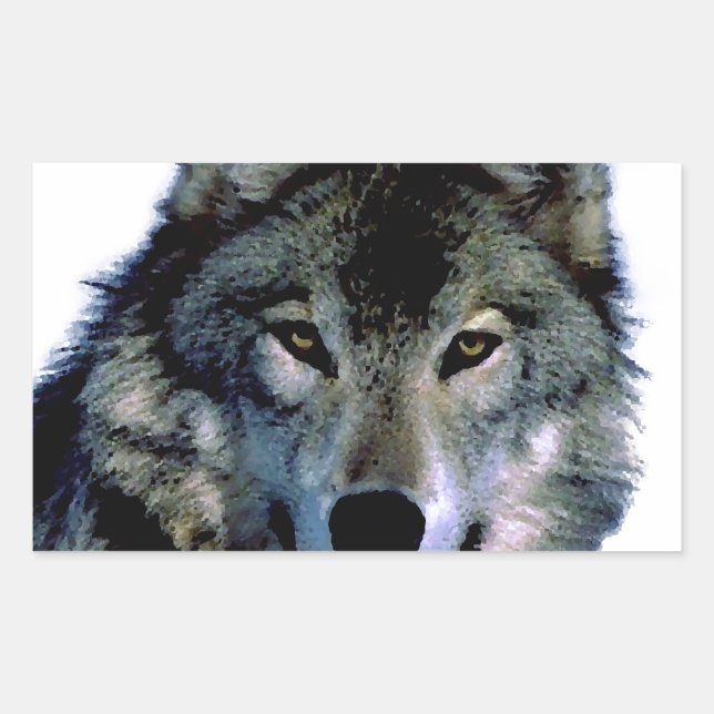 Wolf Rectangular Sticker (Front)