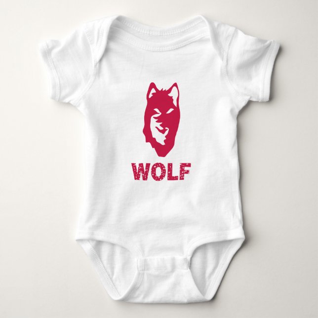 Wolf (Red) Baby Bodysuit (Front)