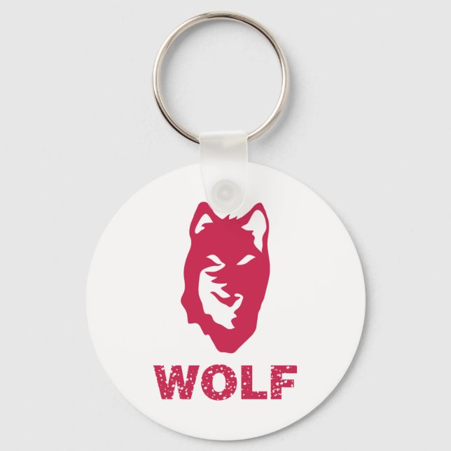Wolf (Red) Key Ring (Front)