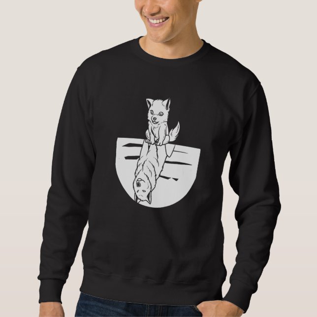 Wolf Reflection Wolves Animal Wildlife Wolf Sweatshirt (Front)