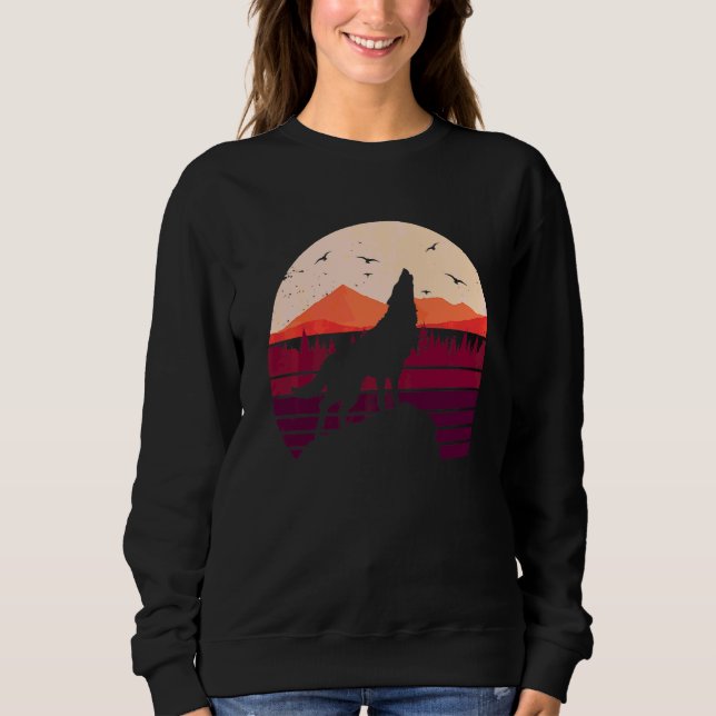 Wolf Retro Style Vintage Sweatshirt (Front)