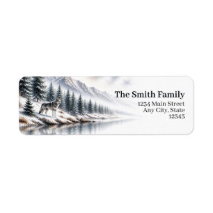 Wolf Return Address Labels   Winter Mountain