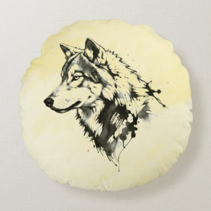 Wolf Round Cushion