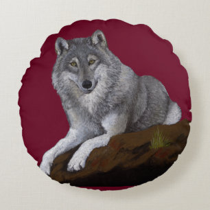 Wolf Round Cushion