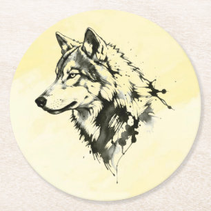 Wolf Round Paper Coaster