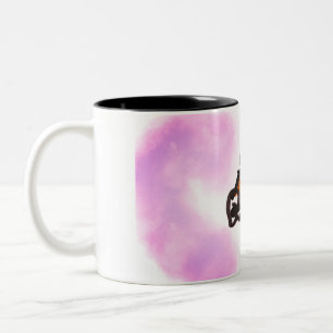 Wolf run in autumn Two-Tone coffee mug