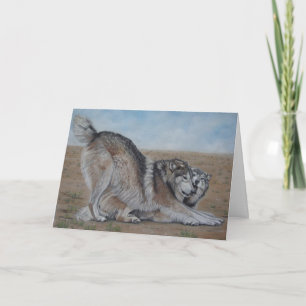 wolf scenic wildlife realist art greeting card