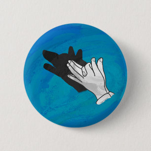 Wolf Shadow on Blue 6 Cm Round Badge