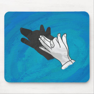 Wolf Shadow on Blue Mouse Mat