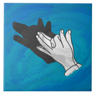 Wolf Shadow on Blue Tile