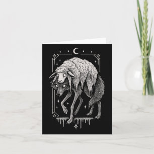 Wolf Sheep Horror Creepy Folklore Scary Goth Alt A Card
