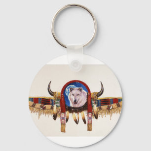 Wolf Shield Native American Key Ring