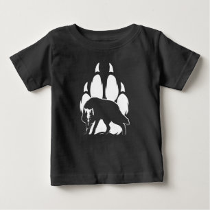 Wolf Silhouette and Footprint Baby T-Shirt